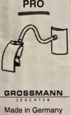 Grossmann PRO Vegglampe Lang arm -Matt messing- Vegglampe