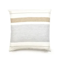 Libeco Putetrekk -The Belgian Pillow -Oyster Stripe 50×50- Puter