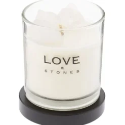 Love &amp; Stones Raw Energy Krystall Kvarts Duftlys- Duftlys/Duftolje|Lysestaker / Lyslykter / Lys