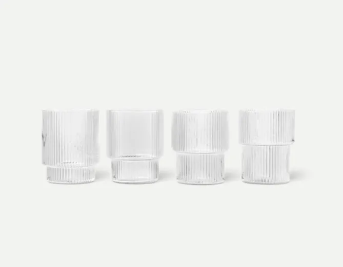 Ferm Living Ripple -Glass 4pk- Til Det Dekkede Bordet