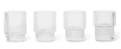 Ferm Living Ripple glass small – 4pk- Til Det Dekkede Bordet