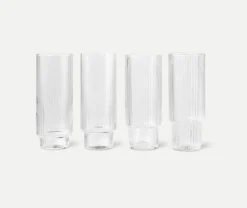 Ferm Living Ripple -Long Drink glass 4pk- Til Det Dekkede Bordet