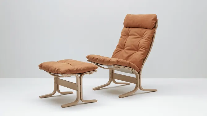 LK Hjelle Siesta Classic 60 år! -Skinn fra Norske kuer- Loungestoler