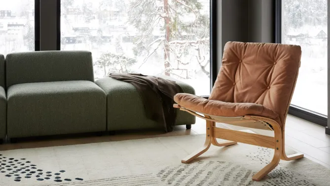 LK Hjelle Siesta Classic 60 år! -Skinn fra Norske kuer- Loungestoler