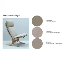 LK Hjelle Siesta Trio Fotskammel Tekstil- Loungestoler