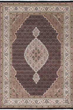 Rezas Tabriz Indi Black Cream gulvteppe- Gulvtepper