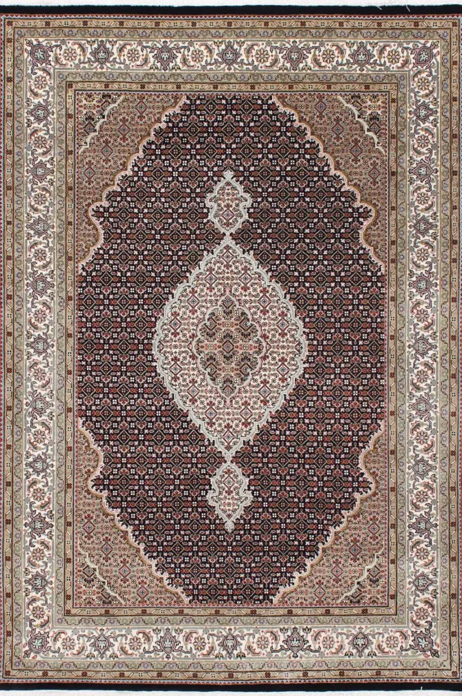 Rezas Tabriz Indi Black Cream gulvteppe- Gulvtepper