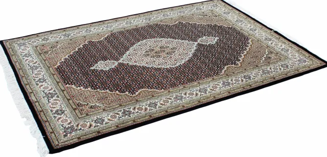 Rezas Tabriz Indi Black Cream gulvteppe- Gulvtepper