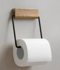 MOEBE Toalettrullholder – oak/ black- Bad