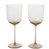 Ferm Living Vinglass med stett ,Blush -2 pk.- Til Det Dekkede Bordet