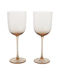 Ferm Living Vinglass med stett ,Blush -2 pk.- Til Det Dekkede Bordet