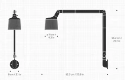 Vipp 522 Vegglampe – Sort- Vegglampe