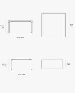 Vipp 427 -Square sofabord, 80x80cm- Bord