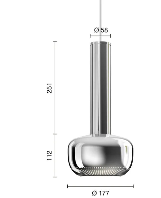 Louis Poulsen VL 56 pendel crome- Taklamper Og Plafond