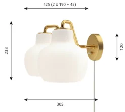 Louis Poulsen VL Ring vegglampe – dobbel- Vegglampe